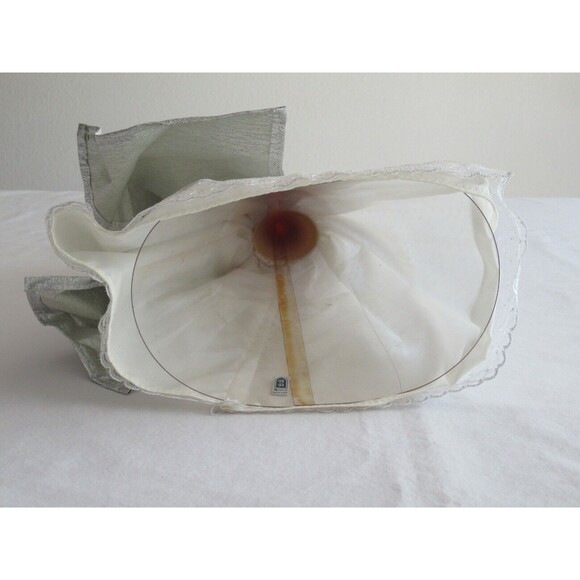 Roman RR ~14.5" Wht Angel Tree Topper Top Silver Wings Lace Porcelain Head Hands - Picture 10 of 12